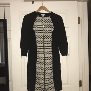 Black and white dress.